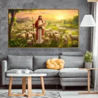在飛比找樂天市場購物網優惠-客廳牧羊圖十字架裝飾畫圣耶穌掛畫像天主基督教堂餐廳臥室壁畫