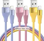 iPhone Charger 3Pack 10 FT Apple MFi Certified Lightning Cable Fast Charging iPhone Charger Cord Compatible with iPhone 14 13 12 11 Pro Max XR XS X 8 7 6 Plus SE iPad and More - Multicolor