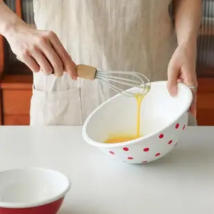 日式搪瓷碗沙拉碗面湯碗水果盆家用大號烘焙料理精致可愛兒童輔食