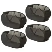 4 Pcs Mesh Popup Laundry Hamper, Opening Laundry Basket,Popup Laundry Black