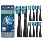 10pcs Electric Toothbrush Replacement Heads Work For Fairywill Electric Toothbrush FW-507 FW-508 515 FW-515 FW-551 YUNCHI Y1 black