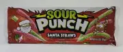 Sour Punch Santa Straws Holiday Chewy Candy Berry & Green Apple Flavor 09/2025