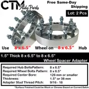 2PC 1.5" THICK 8x6.5" to 8x6.5" WHEEL SPACER ADAPTER 9/16 STUD FIT GMC&HUMMER