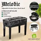 Melodic Adjustable Piano Keyboard Bench Stool PU Leather Seat Chair Black