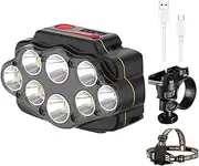 USB Cycle Headlight,Rechargeable LED Cycle Headlight Front Light | Cycle Light with 8 Lights Waterproof 360° Rotatable Cycle Supplies for Road Cycle