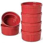 LE TAUCI Ramekins 4 oz, Ramekin Oven Safe True RED