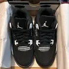 Nike Air Jordan 4 Retro PS Black White Thunder Preschool Size 13C FV4537-001