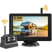 1080P Magnetic Base Wireless Backup Camera+5" DVR Monitor for Caravan/RV/Camper