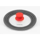NEW PYROLUX UNIVERSAL GLASS LID 16cm 18cm 20cm Heat Resistant Silicone Rim