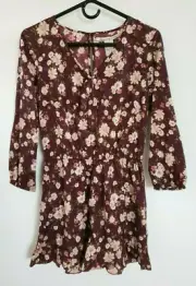 American Rag Entry Cie Women's Floral Romper Tuscon Zinfandel Size S NEW