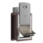 DECORMAX Steel Dog Door for Wall, Two Sliding Lock Panels, Medium, Coffee