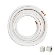 Mini Split AC Line Set: 50ft Insulated Copper Tubing with Dual Pressure Pipes