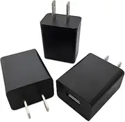 5V1A USB Charger Block for Wall Outlet (UL Certified, Black, 3pcs), 5W Power Adapter Plug for Cell Phones, Tablets, Earphones, Power Banks, Smart Wearables, Toys and More Electronic Gadgets