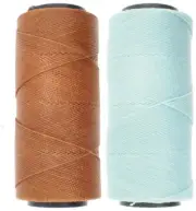 2 Knot It Waxed Polyester Cord 1mm Diameter 144M Spools (Chestnut, Seafoam)