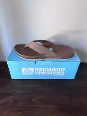 Size 13 Men’s Reef Men's Cushion Bonzer - Tan Brown Sandal Flip Flop Thong