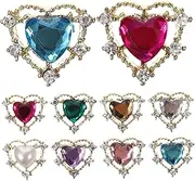 Generic 10Pcs Heart Nail Charms Rhinestones DIY Nail Decoration Accessories for Stunning Nail Art Craft Projects Versatile Gems for Home Salon Use