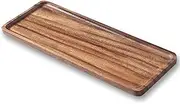 YUANQIAN Acacia Wooden Serving Tray - Wooden Charcuterie Board - Rectangle Wood Platter for Serving Food, Fruit & Cheese Board (14 "L x 0.75" W x 5.5" H) Wood Dessert Trays