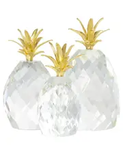 Peyton Lane Set of 3 Crystal Pineapple Sculptures