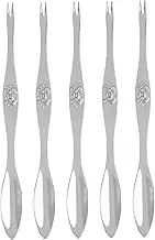 MOLUCKFU Stainless Steel Crab Fork Needle Set 5pcs Seafood Peeling Tools for Easy Crab Eating