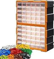 Small Drawer Organiser - 60 Grids Drawer Storage Containers | Removable Toolcraft Storage Cabinet | Easily Stackable Drawer Storage For Hardware Crafts For Garage Organization