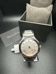 Bulova Women's Quartz Diamond Accent Sapphire Crystal Watch 40mm 98P182 #2076
