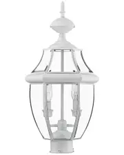 Livex Lighting Monterey 2-Light White Outdoor Post Lantern