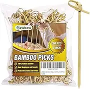 200PCS Bamboo Cocktail Picks 6 Inch, Handmade Sticks Cocktail Skewers, Cocktail Picks Fruit Toothpick for Appetizers, Fancy Toothpicks for Events and Parties