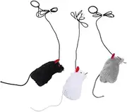 HYTROVE 3Pcs Vocalizing Cat Interactive Plush Mouse with Pull Ring for Kittens Engaging Sound Production Plaything for Indoor Cats