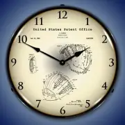 14" Bubble Baseball Glove 1962 Patent Art BackLit LED Wall Clock 21031230