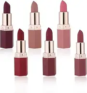 EnMart 6 Pcs Matte Lipstick Set, Lipstick Makeup Kit, Lip Gloss Ladies Lipstick, Creamy Waterproof Long Lasting Never Fade Lip Stick, Red Pink Brown Pigments Velvet Lips Liner Pencil Woman Cosmetics