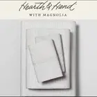 Hearth & Hand Magnolia Organic Sheet Set Mini Stripe Taupe Cali King 4pc