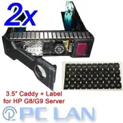 2x 3.5" LFF SAS SATA HDD Tray Caddy for HP G8 ML310e ML350e ML350p with Label