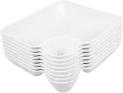 KOCKSHION 8pcs Reusable Dumpling Plates with Dipping Compartments Elegant Snack Platters for Parties Convenient Serving Trays for Dips Sushi and Appetizers Material