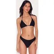 Black Lace Triangle Bikini Top, Black