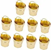 Mobestech 10pcs Wedding Candy Buckets Plastic Snack Storage Containers with Handle for Sweets and Party Favors Creative Biscuit Packing Buckets