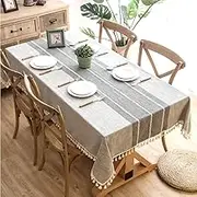 Tablecloth Rectangle Table Cover Linen Tablecloth Wrinkle-Free Dust-Proof 55x94 inch (140x240 cm)