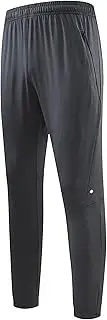 [Generic] Men's Elastic Waist Stretch Running Athletic Pants Quick Dry Comfort Workout Trousers Casual Solid Outdoor Sweatpants