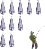 Drop Shot Weights - 10x Teardrop Shape Lead Pinkers, Shooting Platform With 360° Rotation For Better Casting And Control | Fishing Weights For Freshwater Fishing And Water Fishing