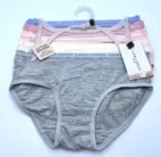 Laura Ashley Girls 5 Pack Cotton Spandex Briefs Size Medium Pastel Solids