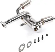 Double Exhaust Pipe Kit for 1/5 HPI ROFUN BAHA ROVAN King Motor Baja 5B Rc Car