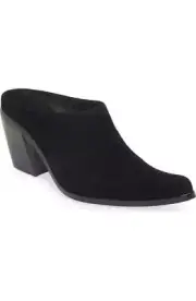 Jeffrey Campbell Hold Em Western-Inspired Suede Mule in Black Size 8