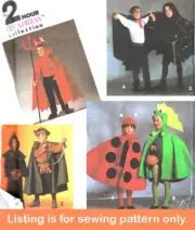 SEWING PATTERN Girl Boys Halloween Costume Vampire Ladybug Devil Robin Hood 7470