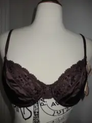 OROTON Audrey uplift bra brown satin lace NWT 12b $74.95 buy 4+ post free!