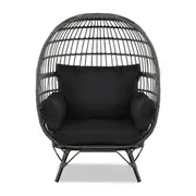 Bernice PE Wicker Egg Chair with Legs - Grey