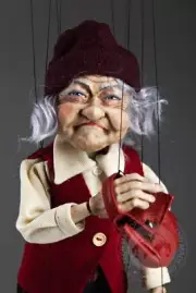 Fanny Old Lady Marionette Puppet - Handmade in Prague, Czech Republic