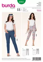 BURDA SEWING PATTERN 6951 MISSES 16-28 FITTED SLIM LEG FLY FRONT JEANS OR PANTS
