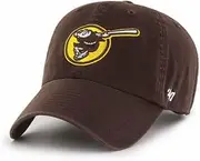 47 Brand MLB Cooperstown Primary Logo Clean Up Adjustable Baseball Cap Hat, Adult One Size Fits All