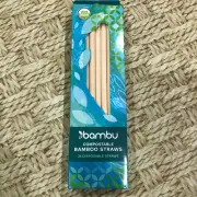 Bamboo Straws Compostable - 24 Disposable Straws - Certified Organic By LETIS