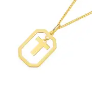 9ct Gold Octagon Floating Initial 't' Pendant