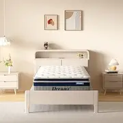 DreamZ Single Mattress 32cm Thickness,Pillow Top Natural Latex Mattress with Memory Foam Layer,Innerspring Spring System, 7-Zone Pocket Spring System, Pocket Coil,Pressure Relief, Medium Firm